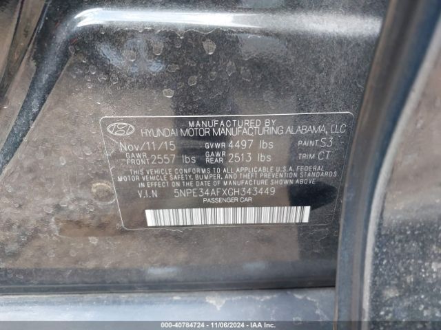 Photo 8 VIN: 5NPE34AFXGH343449 - HYUNDAI SONATA 