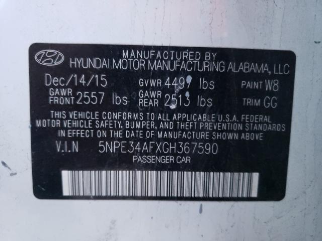 Photo 9 VIN: 5NPE34AFXGH367590 - HYUNDAI SONATA SPO 