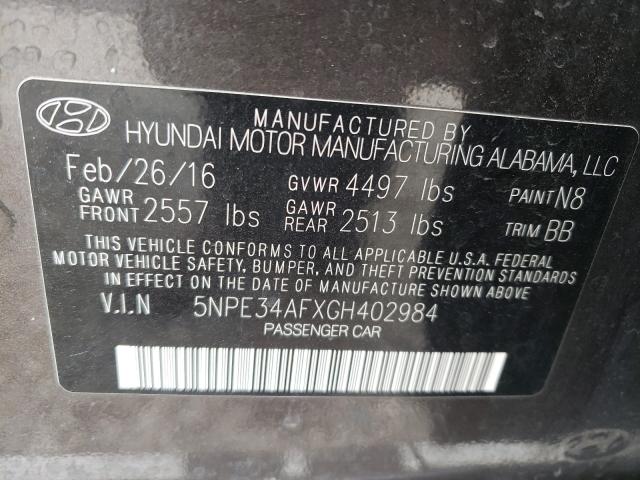 Photo 9 VIN: 5NPE34AFXGH402984 - HYUNDAI SONATA SPO 