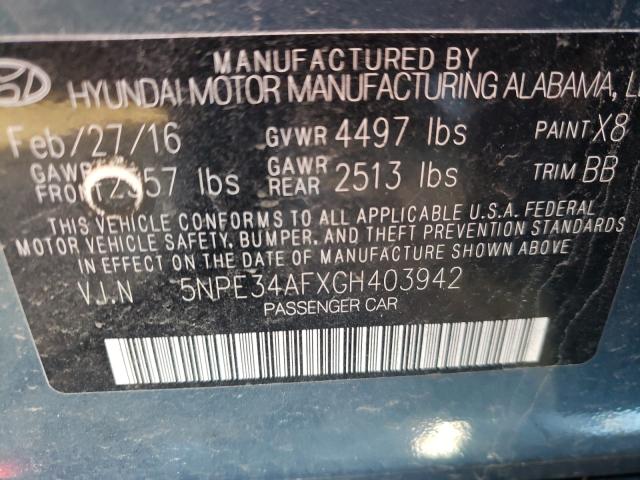 Photo 9 VIN: 5NPE34AFXGH403942 - HYUNDAI SONATA SPO 