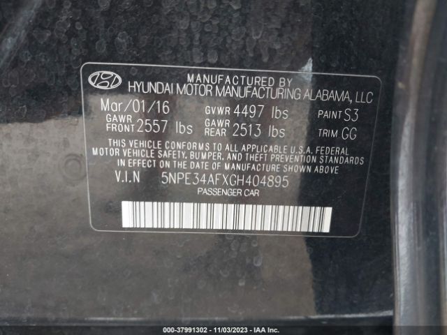 Photo 8 VIN: 5NPE34AFXGH404895 - HYUNDAI SONATA 