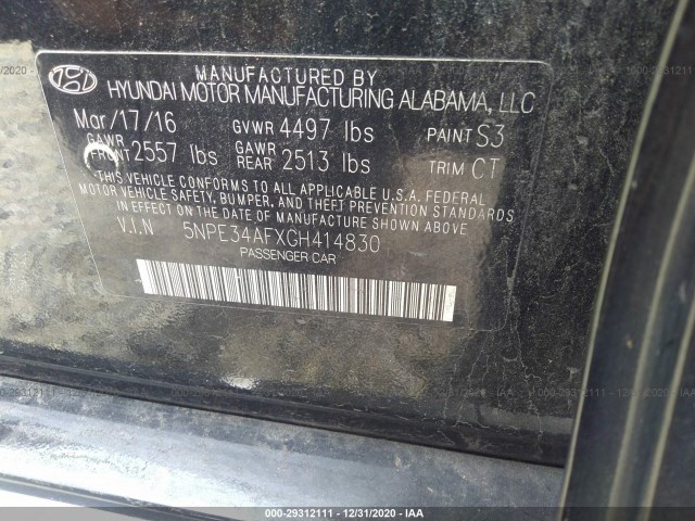 Photo 8 VIN: 5NPE34AFXGH414830 - HYUNDAI SONATA 