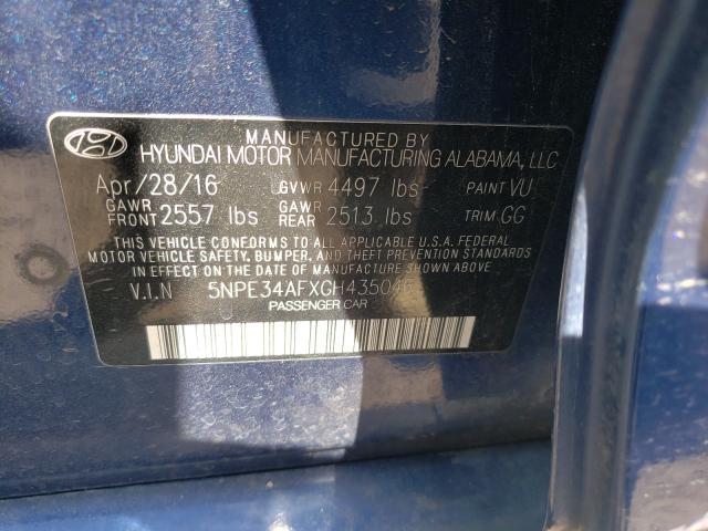 Photo 9 VIN: 5NPE34AFXGH435046 - HYUNDAI SONATA SPO 