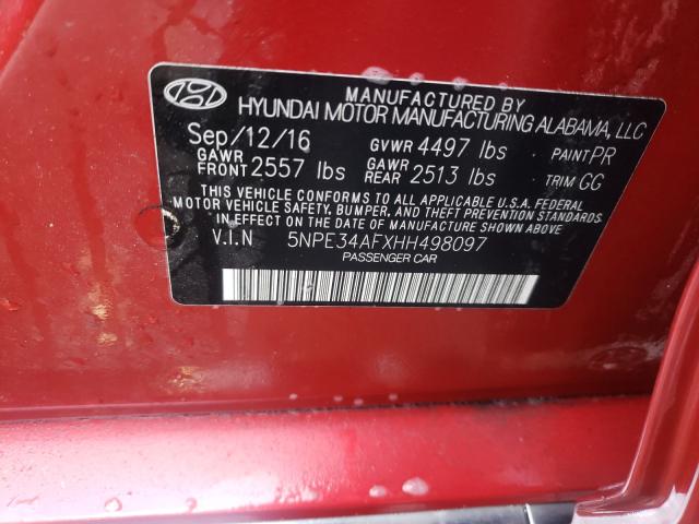 Photo 9 VIN: 5NPE34AFXHH498097 - HYUNDAI SONATA SPO 