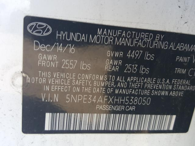 Photo 9 VIN: 5NPE34AFXHH538050 - HYUNDAI SONATA SPO 