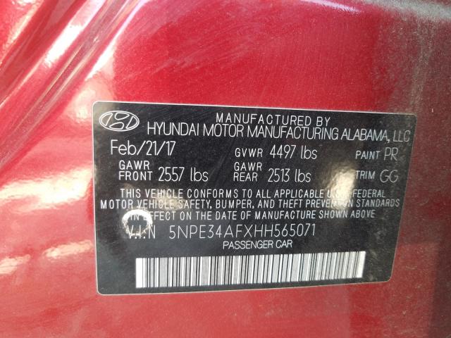 Photo 9 VIN: 5NPE34AFXHH565071 - HYUNDAI SONATA SPO 