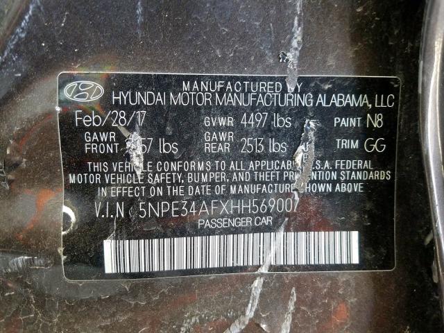 Photo 9 VIN: 5NPE34AFXHH569007 - HYUNDAI SONATA SPO 