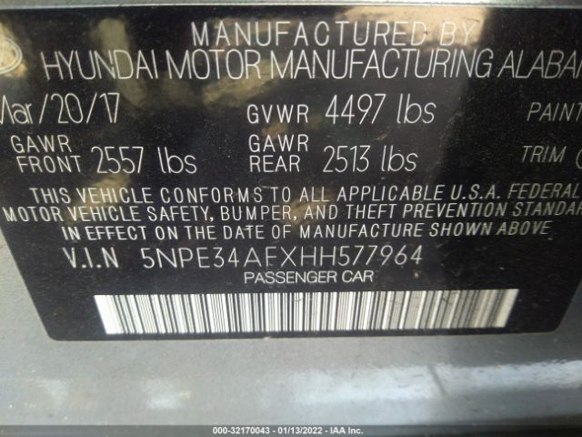 Photo 8 VIN: 5NPE34AFXHH577964 - HYUNDAI SONATA 