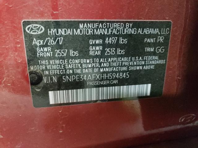 Photo 9 VIN: 5NPE34AFXHH594845 - HYUNDAI SONATA SPO 