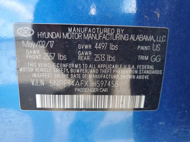 Photo 11 VIN: 5NPE34AFXJH597458 - HYUNDAI SONATA SPO 