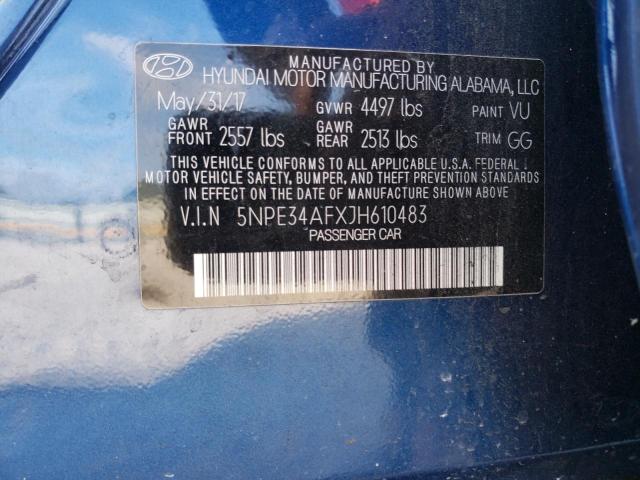 Photo 11 VIN: 5NPE34AFXJH610483 - HYUNDAI SONATA 