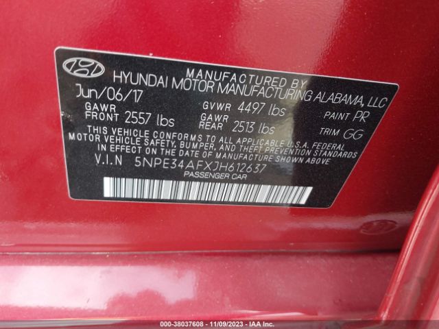 Photo 8 VIN: 5NPE34AFXJH612637 - HYUNDAI SONATA 