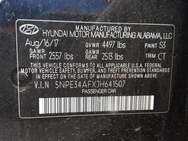 Photo 9 VIN: 5NPE34AFXJH641507 - HYUNDAI SONATA 