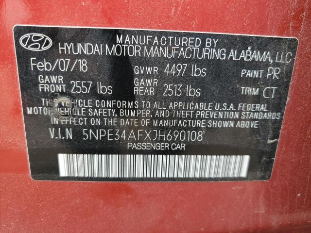 Photo 11 VIN: 5NPE34AFXJH690108 - HYUNDAI SONATA 