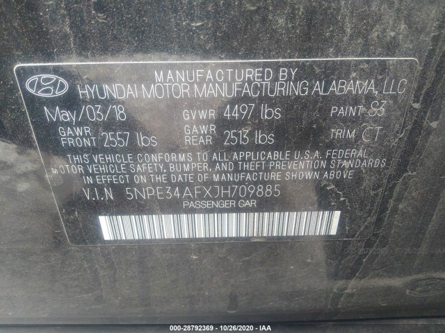 Photo 8 VIN: 5NPE34AFXJH709885 - HYUNDAI SONATA 