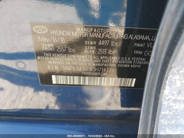 Photo 8 VIN: 5NPE34AFXJH714326 - HYUNDAI SONATA 