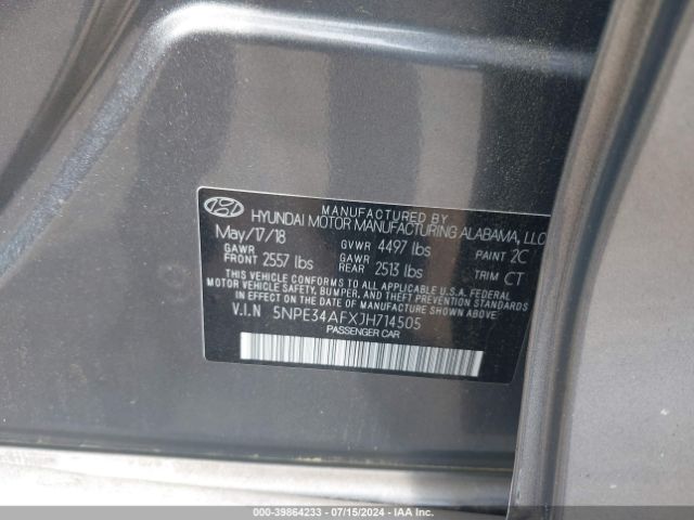 Photo 8 VIN: 5NPE34AFXJH714505 - HYUNDAI SONATA 