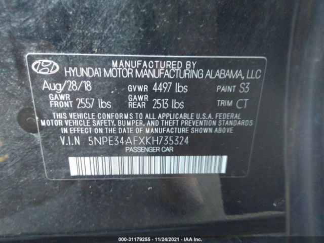 Photo 8 VIN: 5NPE34AFXKH735324 - HYUNDAI SONATA 