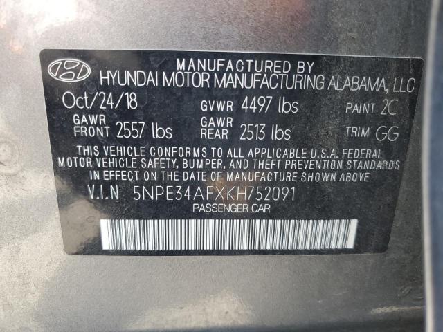 Photo 12 VIN: 5NPE34AFXKH752091 - HYUNDAI SONATA 