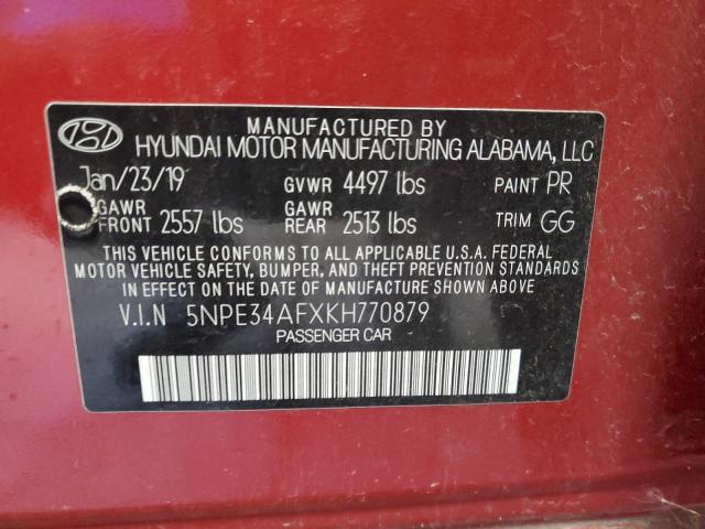 Photo 12 VIN: 5NPE34AFXKH770879 - HYUNDAI SONATA LIM 