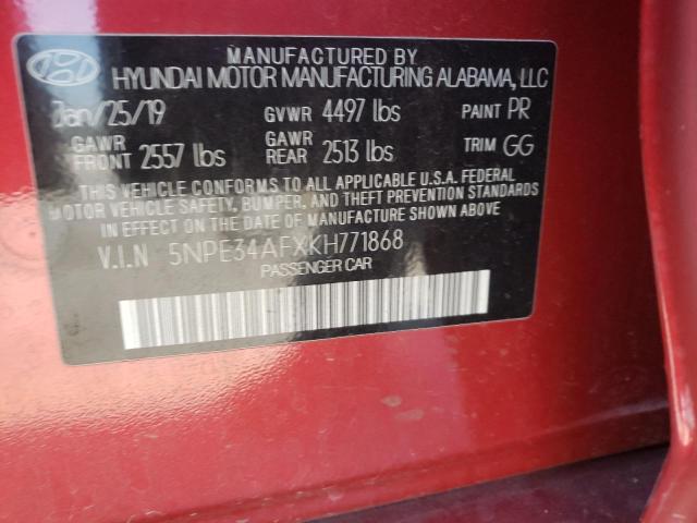 Photo 9 VIN: 5NPE34AFXKH771868 - HYUNDAI SONATA LIM 