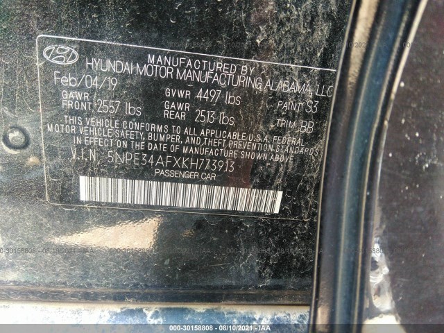 Photo 8 VIN: 5NPE34AFXKH773913 - HYUNDAI SONATA 