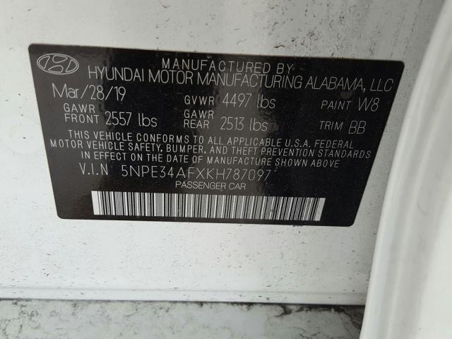 Photo 9 VIN: 5NPE34AFXKH787097 - HYUNDAI SONATA LIM 