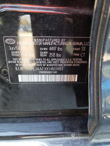 Photo 11 VIN: 5NPE34AFXKH801483 - HYUNDAI SONATA LIM 