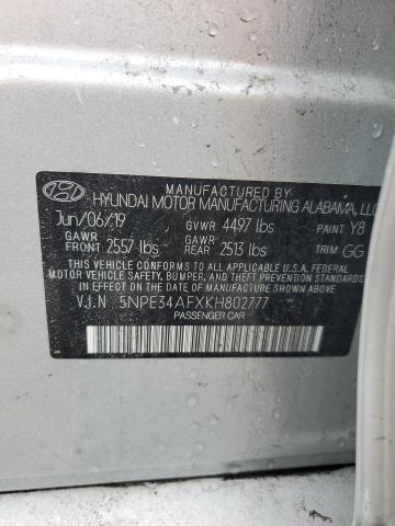 Photo 12 VIN: 5NPE34AFXKH802777 - HYUNDAI SONATA LIM 