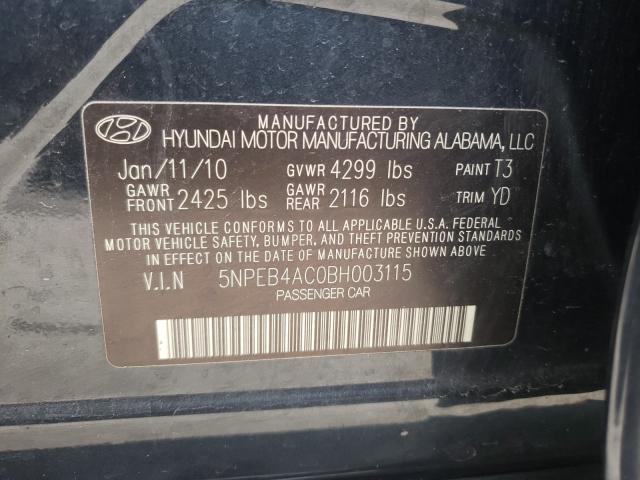 Photo 9 VIN: 5NPEB4AC0BH003115 - HYUNDAI SONATA GLS 