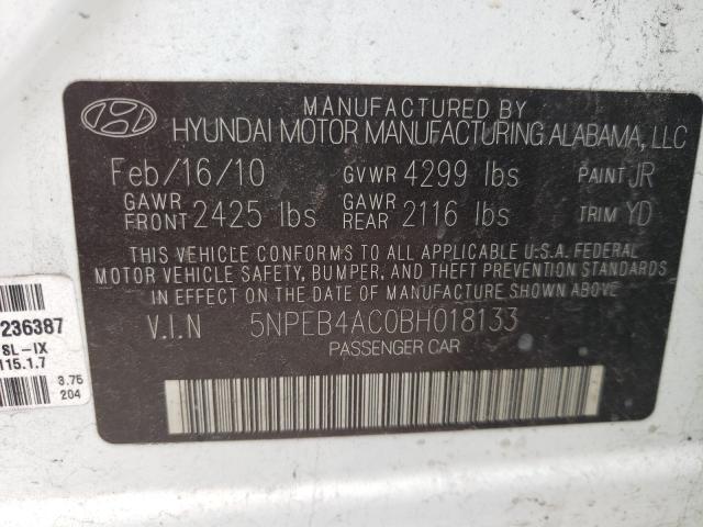 Photo 9 VIN: 5NPEB4AC0BH018133 - HYUNDAI SONATA GLS 