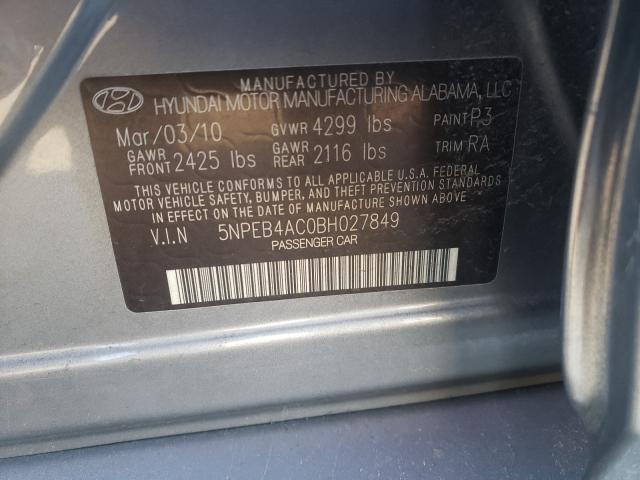 Photo 9 VIN: 5NPEB4AC0BH027849 - HYUNDAI SONATA GLS 