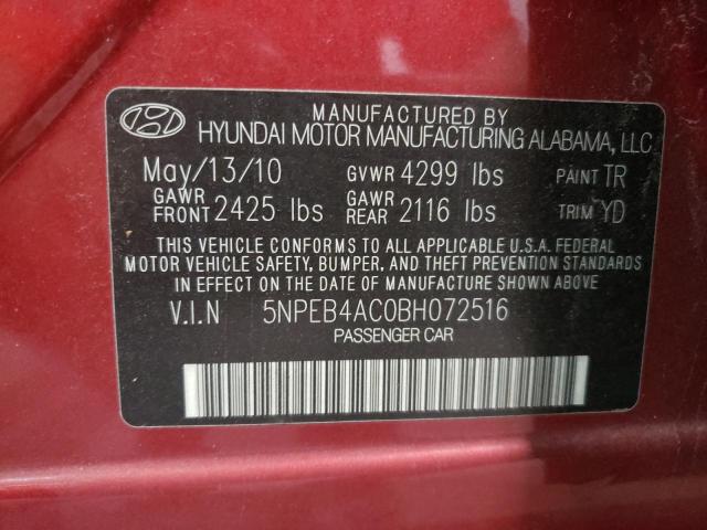 Photo 9 VIN: 5NPEB4AC0BH072516 - HYUNDAI SONATA GLS 