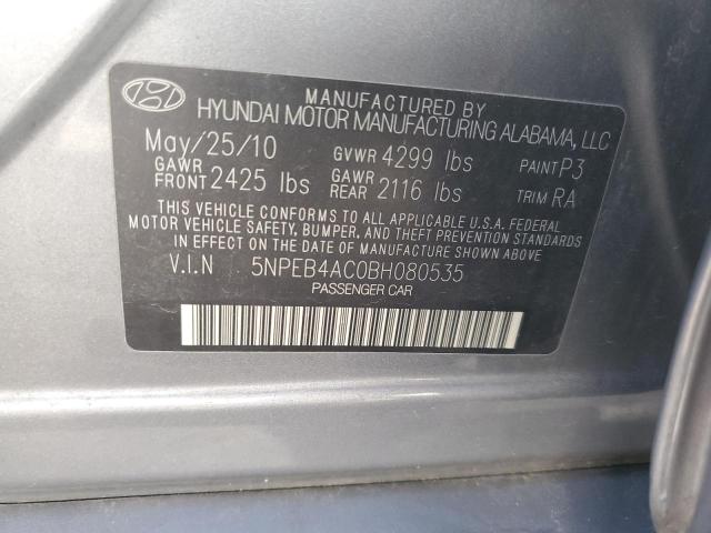 Photo 9 VIN: 5NPEB4AC0BH080535 - HYUNDAI SONATA GLS 