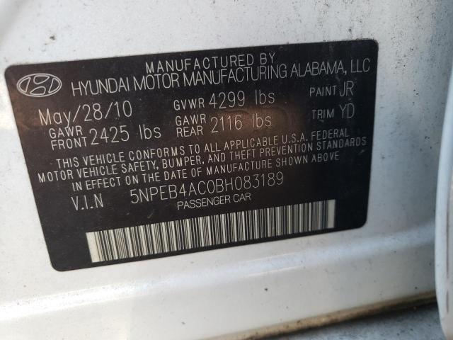 Photo 11 VIN: 5NPEB4AC0BH083189 - HYUNDAI SONATA GLS 