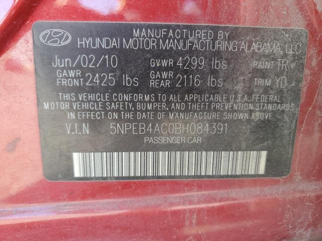 Photo 11 VIN: 5NPEB4AC0BH084391 - HYUNDAI SONATA GLS 