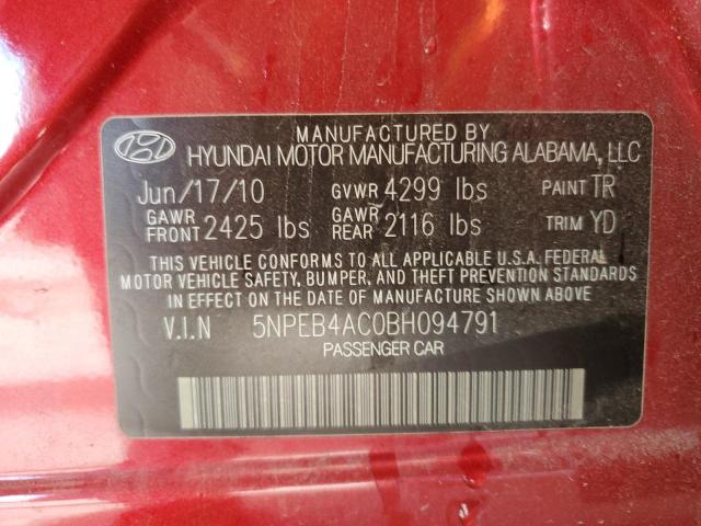 Photo 12 VIN: 5NPEB4AC0BH094791 - HYUNDAI SONATA 