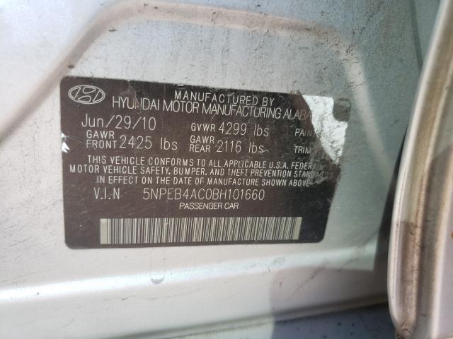 Photo 9 VIN: 5NPEB4AC0BH101660 - HYUNDAI SONATA GLS 