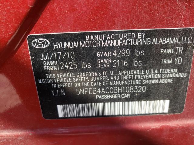 Photo 9 VIN: 5NPEB4AC0BH108320 - HYUNDAI SONATA GLS 