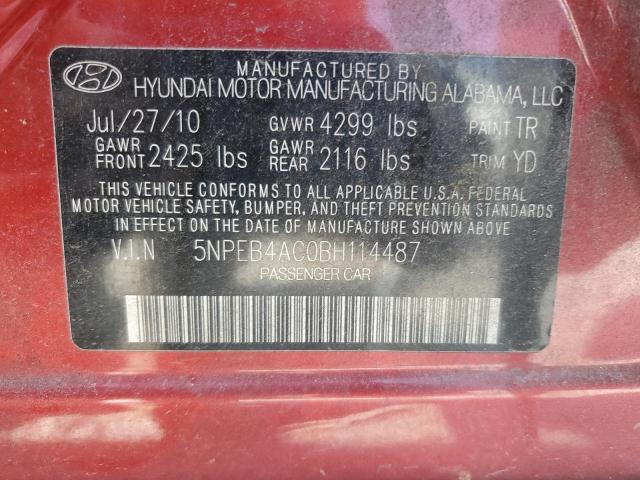 Photo 11 VIN: 5NPEB4AC0BH114487 - HYUNDAI SONATA 