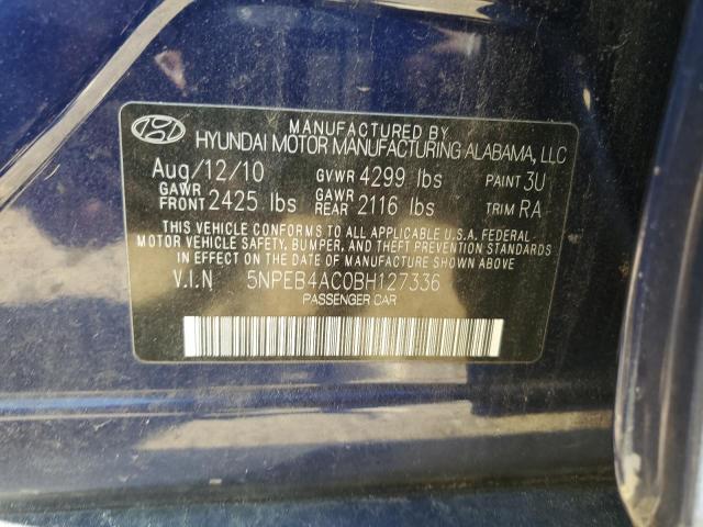 Photo 11 VIN: 5NPEB4AC0BH127336 - HYUNDAI SONATA GLS 