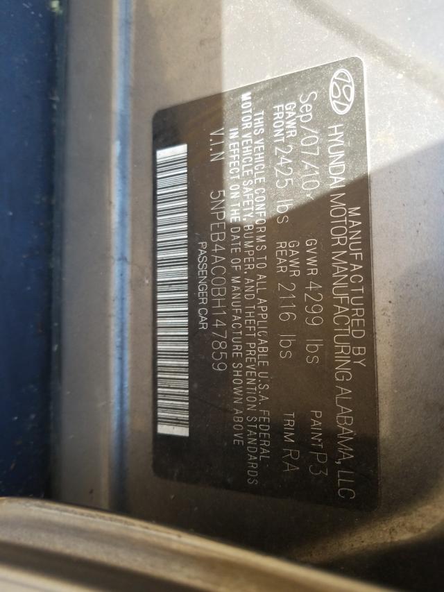 Photo 9 VIN: 5NPEB4AC0BH147859 - HYUNDAI SONATA GLS 