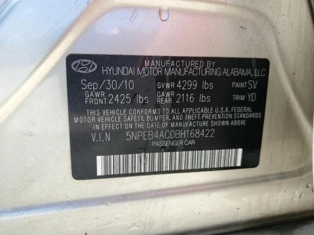 Photo 12 VIN: 5NPEB4AC0BH168422 - HYUNDAI SONATA GLS 