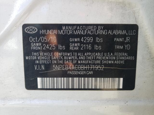 Photo 9 VIN: 5NPEB4AC0BH171952 - HYUNDAI SONATA GLS 