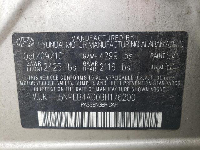 Photo 11 VIN: 5NPEB4AC0BH176200 - HYUNDAI SONATA 