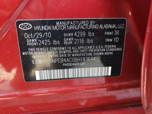 Photo 9 VIN: 5NPEB4AC0BH193644 - HYUNDAI SONATA GLS 