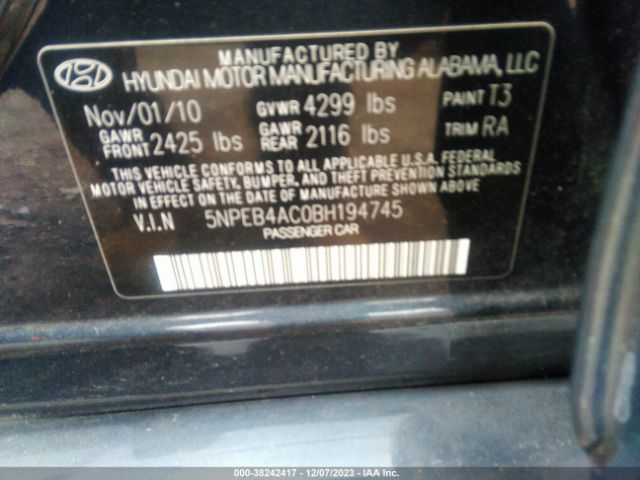 Photo 8 VIN: 5NPEB4AC0BH194745 - HYUNDAI SONATA 