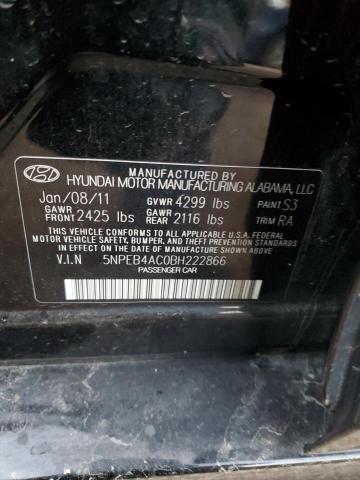 Photo 11 VIN: 5NPEB4AC0BH222866 - HYUNDAI SONATA GLS 