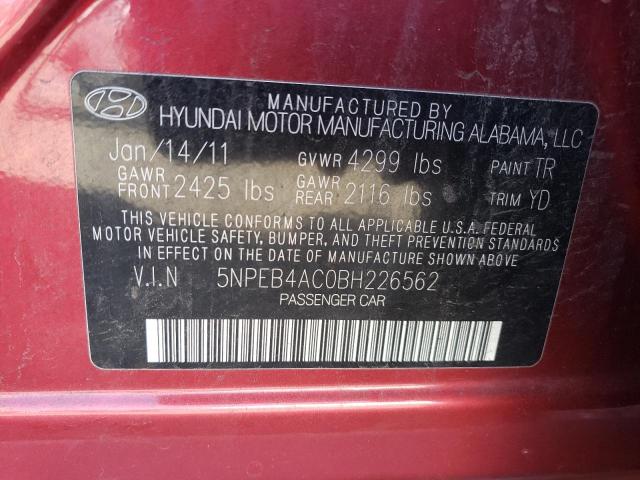 Photo 9 VIN: 5NPEB4AC0BH226562 - HYUNDAI SONATA GLS 