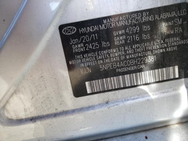 Photo 12 VIN: 5NPEB4AC0BH229381 - HYUNDAI SONATA 